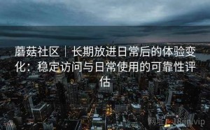 蘑菇社区｜长期放进日常后的体验变化：稳定访问与日常使用的可靠性评估