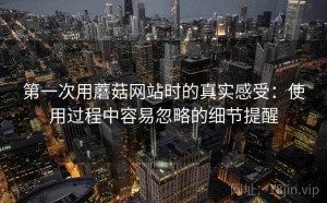 第一次用蘑菇网站时的真实感受：使用过程中容易忽略的细节提醒
