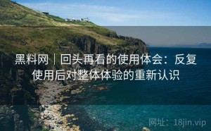 黑料网｜回头再看的使用体会：反复使用后对整体体验的重新认识