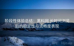 阶段性体验总结：黑料网 长时间浏览后的稳定性与流畅度表现
