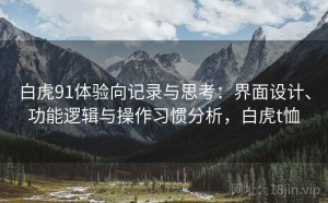 白虎91体验向记录与思考：界面设计、功能逻辑与操作习惯分析，白虎t恤