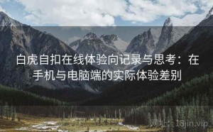 白虎自扣在线体验向记录与思考：在手机与电脑端的实际体验差别