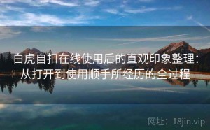 白虎自扣在线使用后的直观印象整理：从打开到使用顺手所经历的全过程
