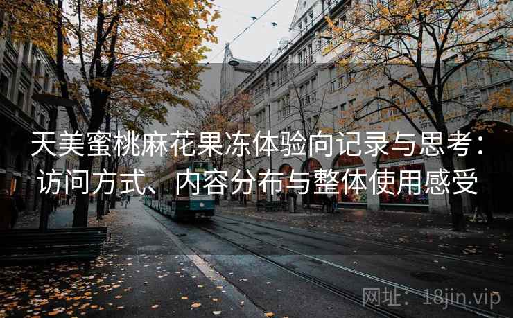 天美蜜桃麻花果冻体验向记录与思考：访问方式、内容分布与整体使用感受