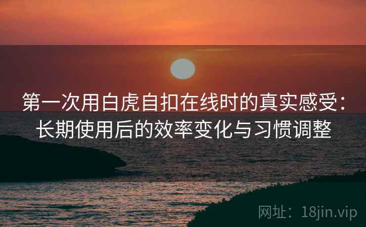第一次用白虎自扣在线时的真实感受:长期使用后的效率变化与习惯调整 第一次用白虎自扣在线时的真实感受:长期使用后的效率变化与习惯调整